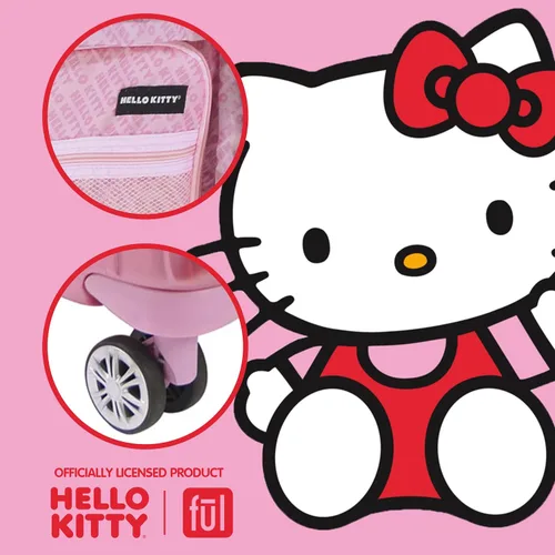 Vista 7 de FUL Hello Kitty - Maleta de mano con ruedas, Rosado, Hello Kitty - Maleta de mano rígida con ruedas