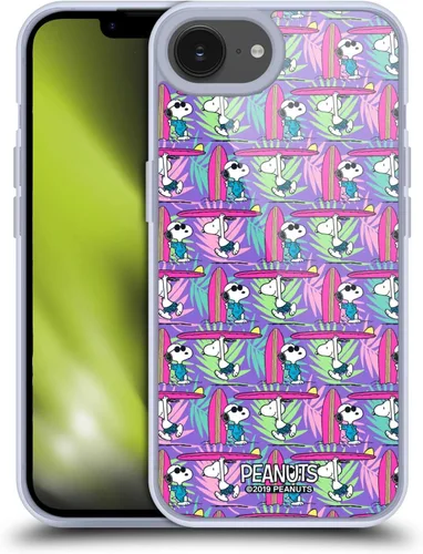 Vista 85 de Head Case Designs Funda de gel suave con licencia oficial de Peanuts Tropical Surf Snoopy Aloha Disco compatible con Apple iPhone 13 Mini Surf