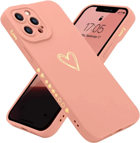 Vista 15 de Teageo Funda compatible con iPhone 12 Pro Max de 6.7 pulgadas para mujeres y niñas, bonito corazón de lujo