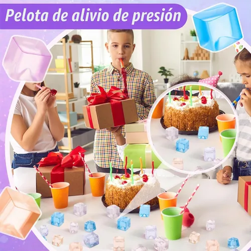 Vista 5 de Poen 50 mini bolas de cubitos de hielo de 0.7 pulgadas Fidget Toys Color elegante