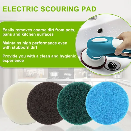 Vista 4 de Juego de 16 piezas de almohadillas de limpieza eléctricas para cepillo de limpieza Dremel Versa: 4 almohadillas de espuma, 4 alfombrillas de cocina
