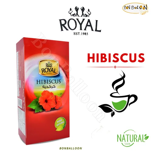 Vista 3 de Royal Natural Hibiscus Flower Tea Bags Pure Natural Seco Roselle Egipcio Herbario Libre de Cafeína Egipto Asuani Asuán Chai Hybiscus Hibscus Té