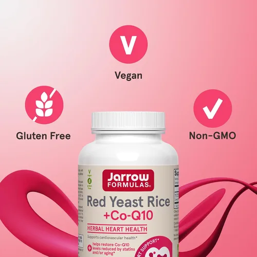 Vista 5 de Jarrow Formulas Arroz de Levadura Roja 1200 mg y CoQ10 100 mg por Porción - 120 Cápsulas Vegetales, 60 Porciones - Suplemento Dietético Herbal