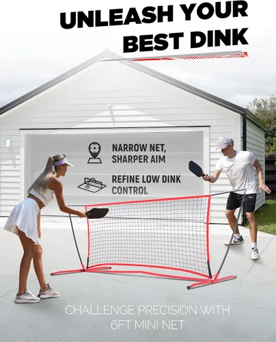 Vista 3 de Pickleball Practice Rebounder Net: Pickleball Rebounder or 6FT Mini Pickle Ball Net Portable for Outdoor Driveway Backyard and Indoor Garage - 2in1
