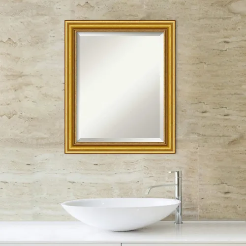 Vista 5 de Amanti Art Bathroom Mirror for Over Sink, Vanity Mirror, Wood Frame, Hangs Horizonally and Vertically, Bathroom Wall Decor, Beveled Edge