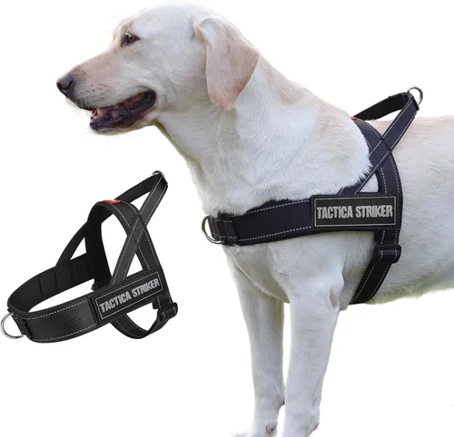 Vista 8 de Arnés para perro, chaleco ajustable mejorado a prueba de escapes, para caminar al aire libre, chaqueta suave y transpirable con tiras reflectantes
