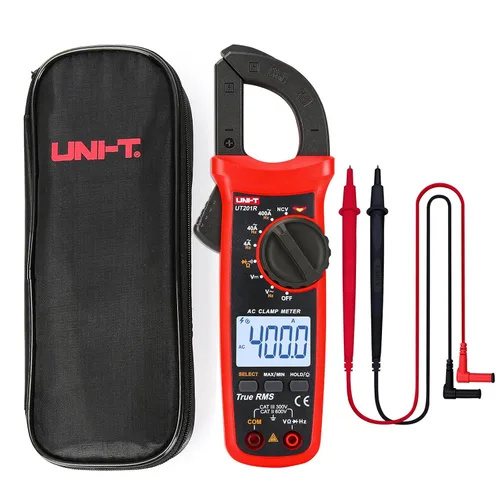 Vista 13 de UNI-T Abrazadera digital UT201+, corriente CA True RMS HVAC Volt Amp Ohm medidor abrazadera en multímetro, rango automático 4,000 cuentas NCV AC DC