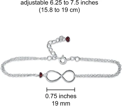 Vista 115 de Pulsera con dije de infinito con piedra natal, joyería hecha a mano, regalo para ella