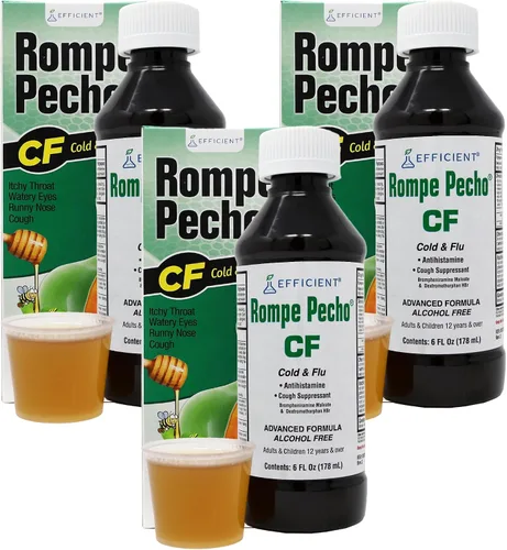 Vista 12 de Rompe Pecho, Jarabe para la gripe y la tos, Sin Azúcar, 6 Oz, Botella. Ámbar