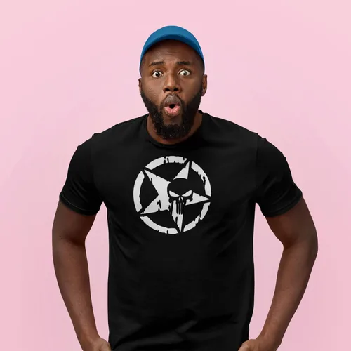 Vista 6 de Camiseta Skull Star para hombre Mujer Uso casual, aspecto premium