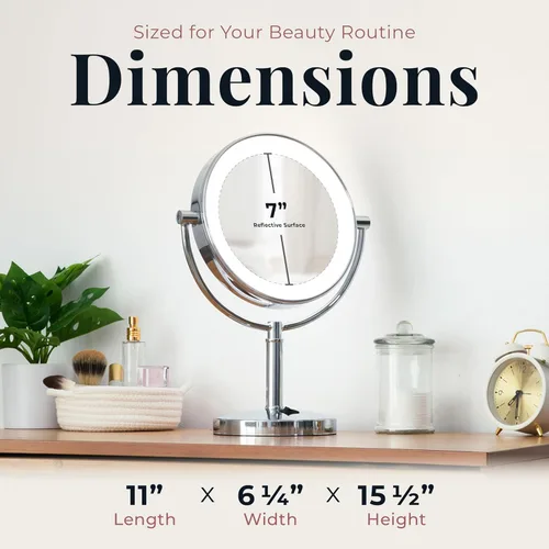 Vista 3 de Zadro Laguna Espejo de maquillaje de 11 pulgadas con luces y aumento LED iluminado espejo de maquillaje con aumento 10X/1