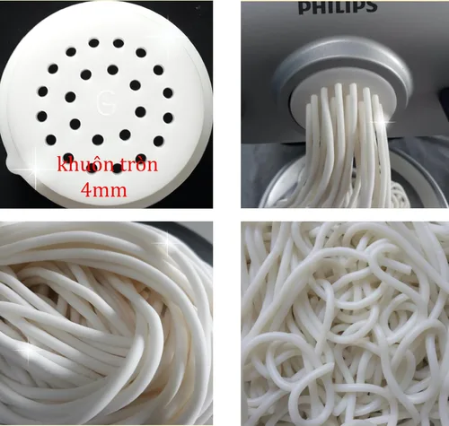 Vista 2 de Espaguetis, disco con forma de pasta Udon para máquina automática de pasta y fideos Philips, disco compatible con máquina de pasta Philips accesorio