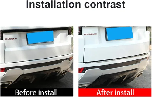 Vista 2 de YIWANG Tiras de decoración de puerta trasera de maletero de automóvil ABS cromadas para Land Rover Range Rover Evoque 2012-2018 Accesorios