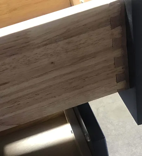 Vista 6 de Gabinete de madera maciza metálica de carbono para baño, 36 pulgadas de ancho x 21 pulgadas de profundidad x 32 pulgadas de alto (cajones derechos)