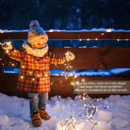 Vista 7 de Cadena de luces de Navidad conectables de 42 pies con 100 luces LED