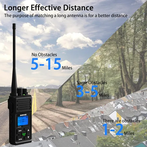 Vista 5 de SAMCOM Radios de dos vías de largo alcance recargables, radio bidireccional de alta resistencia para adultos, walkie talkie de 5 vatios de alta