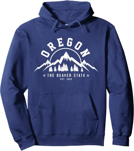 Vista 5 de Oregon The Beaver State Est. 1859 - Sudadera con capucha para regalo, Negro, S