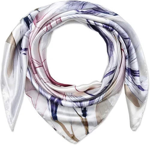 Vista 117 de corciova - Bufanda cuadrada grande para mujer, diadema sedosa para cabello rizado, lazo para dormir por la noche, bandana a la moda, 35 x 35
