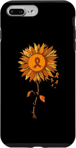 Vista 12 de Funda para iPhone 17 con cinta naranja y girasol de conciencia sobre la leucemia