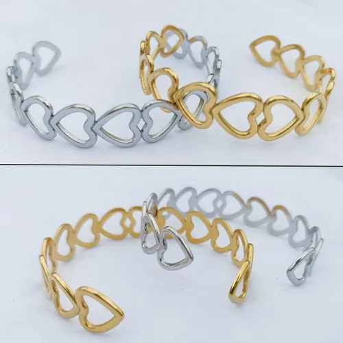 Vista 5 de Eksesriy Pulseras para mujer con corazón abierto para niñas