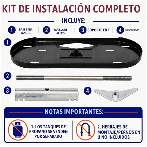 Vista 4 de Flame King Estante de cilindro de tanque de propano doble RV para caravanas y remolques para tanques de 20 libras - KT20MNT