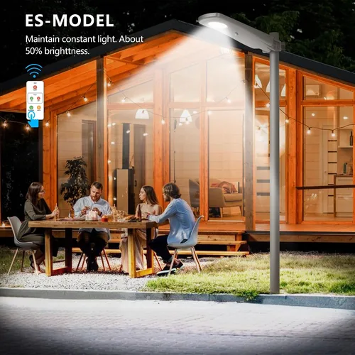 Vista 6 de Farolas solares impermeables para exteriores, iluminación de patio al aire libre del atardecer al amanecer con sensor de movimiento, control remoto
