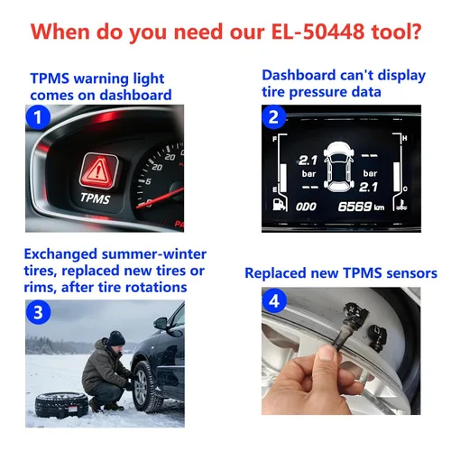 Vista 3 de DIY GM TPMS Herramienta de reaprendizaje Chevy TPMS Herramienta de reinicio EL-50048 para más de 100 modelos GM Herramienta de restablecimiento