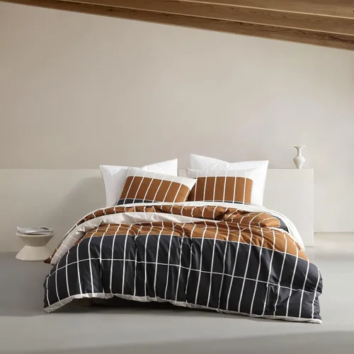 Vista 12 de Marimekko - Juego de funda de edredón tamaño Queen, ropa de cama de algodón con fundas a juego y cierre de botón, decoración del hogar para todas