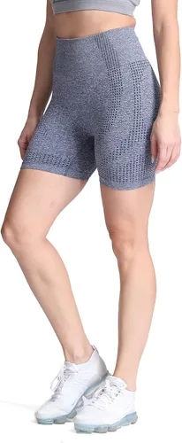 Vista 3 de Aoxjox Vital 1.0 & 2.0 - Pantalones cortos de ciclismo sin costuras para mujer, pantalones cortos de entrenamiento de cintura alta, pantalones