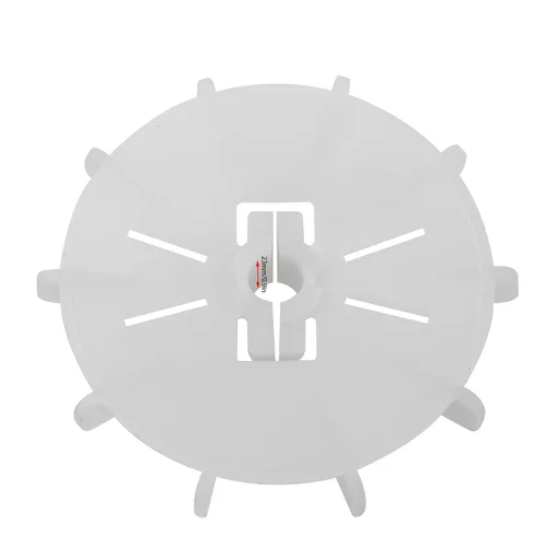 Vista 3 de Hoja de ventilador de motor de 5 pulgadas/4.921 in de forma redonda de plástico blanco con 10 paletas para diámetros de husillo de motor de 0.51