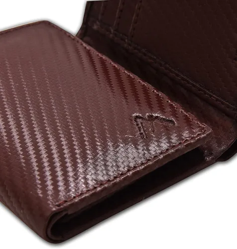 Vista 21 de Cartera de cuero RFID hecha a mano para hombres, elegante cartera de bolsillo frontal triple con 2 ranuras para identificación y 9 tarjetas, Azul