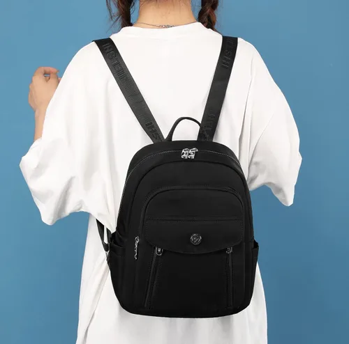 Vista 7 de Collsants Mochila pequeña para mujer, mini mochila de nailon, mochila de moda, bolsa de viaje, Beige, Mochilas Daypack