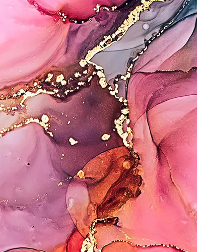 Vista 3 de Mural de pared abstracto con diseño de tinta de alcohol. Diseño de ágata (patrón de color rosa, azul y dorado) Papel tapiz removible para despegar
