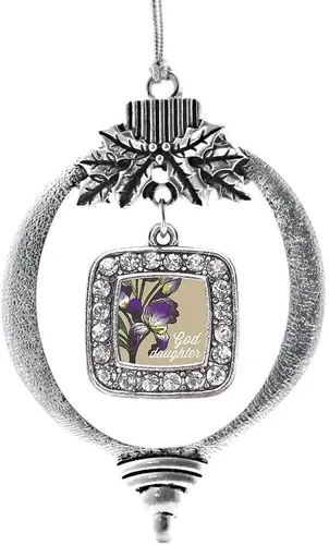 Vista 40 de Inspired Silver - Bon Voyage Cruise Ship Charm Ornamento – Adornos navideños cuadrados de plata con joyas de circonita cúbica