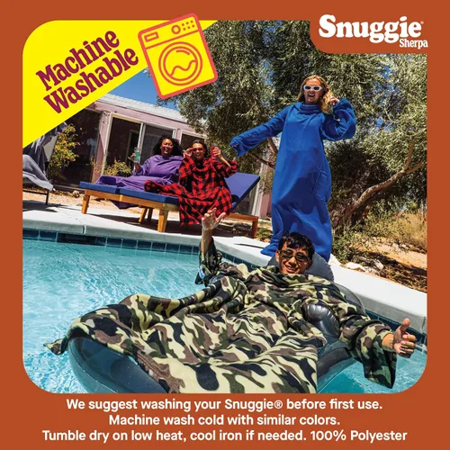 Vista 6 de Snuggie Manta original con mangas y bolsillos, acogedora manta de gran tamaño para hombres y mujeres adultos, talla única, 71x54