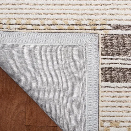 Vista 4 de Martha Stewart x Safavieh Colección de alfombras de área, alfombra de 8 pies, natural y marrón, lana hecha a mano, ideal para sala de estar