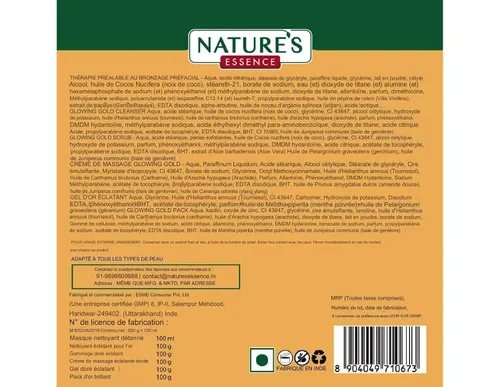 Vista 2 de Nature's Essence - Kit facial dorado brillante, 17.64 oz (5 x 3.53 oz)