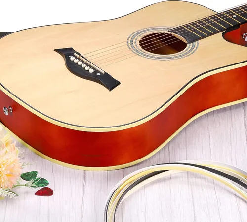Vista 5 de MECCANIXITY Banda decorativa de plástico para guitarras 1650x1x0.5mm para guitarras acústicas y clásicas, negras, pack de 2 Negro