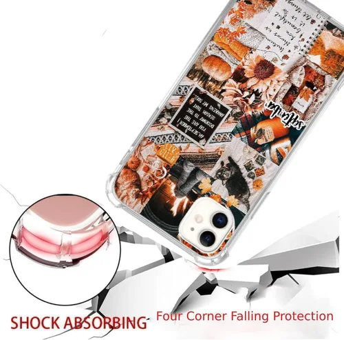 Vista 3 de Funda estética de collage de otoño compatible con iPhone 12/iPhone 12 Pro, funda de collage de calabaza otoñal para niñas, mujeres y hombres, funda