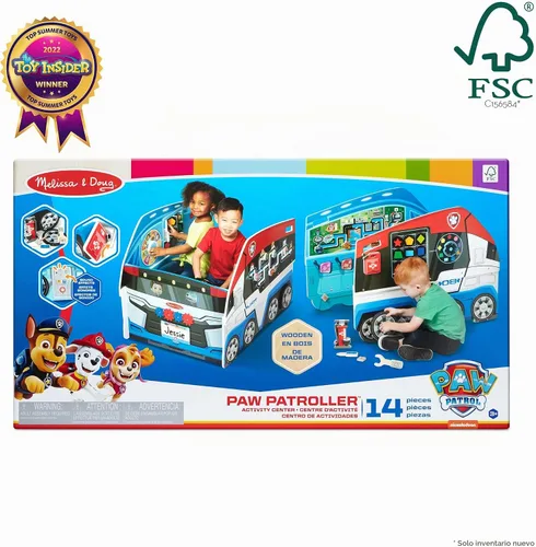 Vista 4 de Melissa & Doug PAW Patrol Centro de actividades de madera Paw Patroller Espacio de juego multicara - Certificado FSC