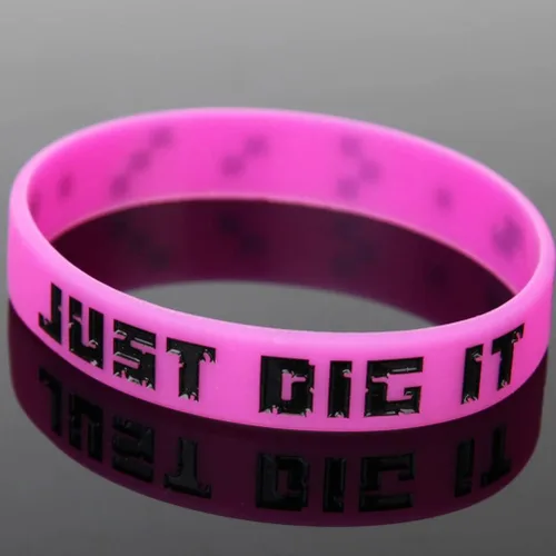 Vista 3 de 50 pulseras de silicona personalizadas para motivación, recuerdos de fiesta, eventos, cumpleaños, conciencia Negro