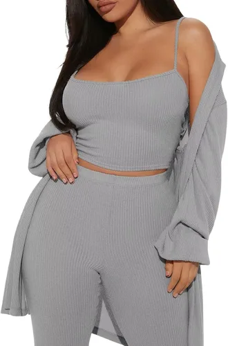 Vista 2 de acelyn Conjuntos de 3 piezas para mujer, conjuntos casuales de descanso, ombliguera, cárdigan de entrenamiento, pantalón, traje deportivo