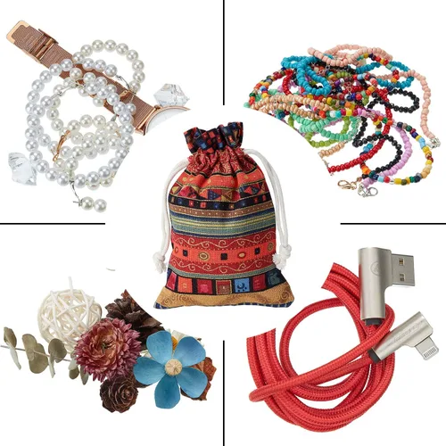 Vista 4 de Paquete de 56 bolsas de joyería de caramelo egipcio, bolsas de monedas con estampado azteca, bolsa de regalo con cordón para regalos de devolución