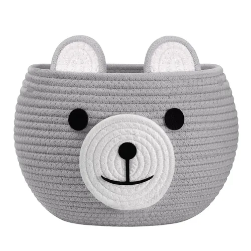 Vista 16 de CherryNow Cesta de cuerda tejida, cestas de oso para regalos vacías, cesta de almacenamiento grande para sala de estar, guardería, cestas