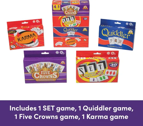 Vista 2 de Paquete de 4 juegos de cartas para niños de Five Crowns