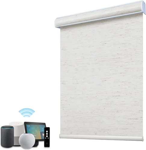 Vista 57 de SmartWings Persianas Motorizadas con Sombras para Ventana Control Remoto Funciona con Thread Apple Homekit Z-Wave Alexa 100% Blackout de Doble Cara