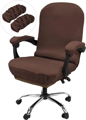 Vista 20 de NeColorLife Funda de asiento grande para silla de oficina de 19.7 a 26 pulgadas, funda elástica para sillas ejecutivas y de juegos, lavable