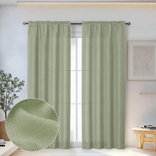 Vista 91 de OWENIE Bob Juego de 2 Paneles de Cortinas Negras de Cocina para Ventanas de 36 Pulgadas de Largo, Cortinas Cortas de Café con Textura de Lino