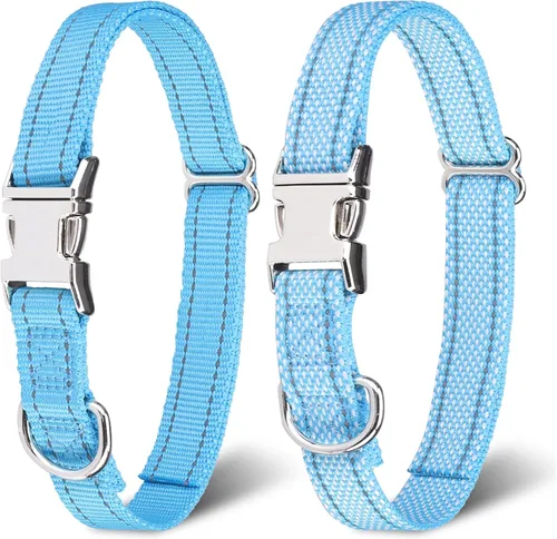 Vista 8 de Correa para collar de perro para entrenamiento, paquete de 2 correas reflectantes de repuesto para la mayoría de los collares antiladridos