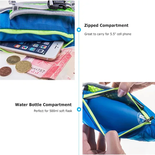 Vista 7 de AWKSPORTS Handheld Soft Water Bottle Collapsible for Running, Hand Strap Hydration Pack with 450ml Handheld Soft Flask Water Bottle (A1#Black)